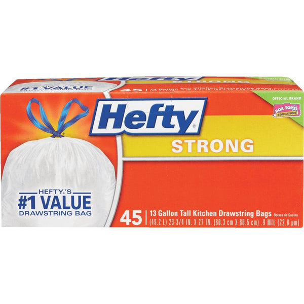 Hefty The Gripper Tall Kitchen Bags, Drawstring, Unscented, 13