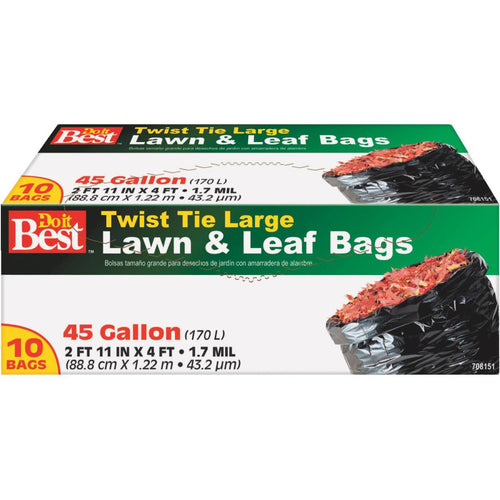 Do it Best 45 Gal. Black Twist Tie Lawn & Leaf Bag (10-Count)