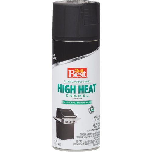 Do it Best Flat Black 12 Oz. High Heat Spray Paint