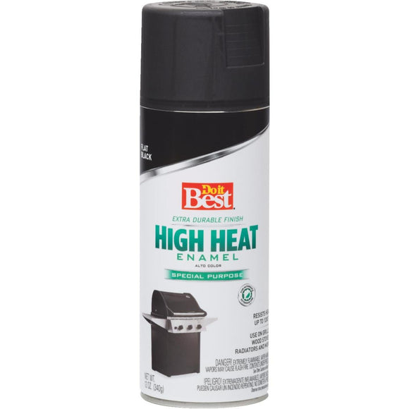 Do it Best Flat Black 12 Oz. High Heat Spray Paint