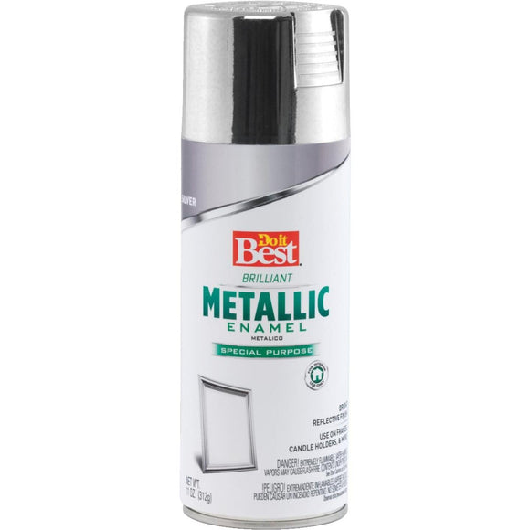 Do it Best 11 Oz. Metallic Satin Enamel Spray Paint, Silver