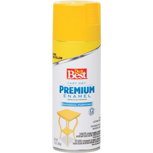 Do it Best Premium Enamel 12 Oz. Gloss Spray Paint, Sun Yellow