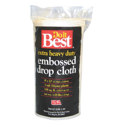 Do it Best Embossed Plastic 9 Ft. x 12 Ft. 3 mil Drop Cloth