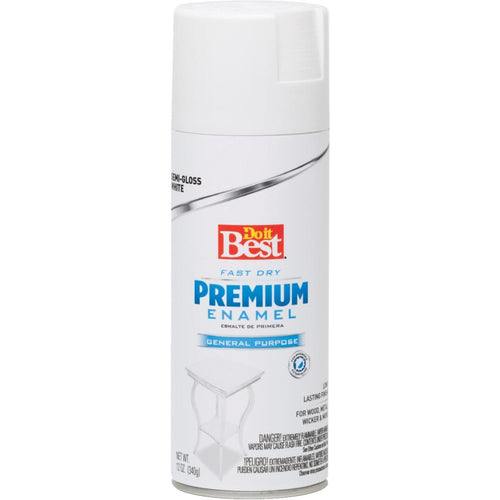 Do it Best Premium Enamel 12 Oz. Semi-Gloss Spray Paint, White