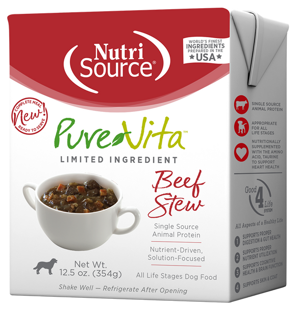 NutriSource® Pure Vita Beef Stew Limited Ingredient Wet Dog Food