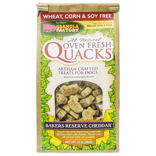 K9 Granola Quacks Bakers Reserve Cheddar Dog Treats (10 oz)