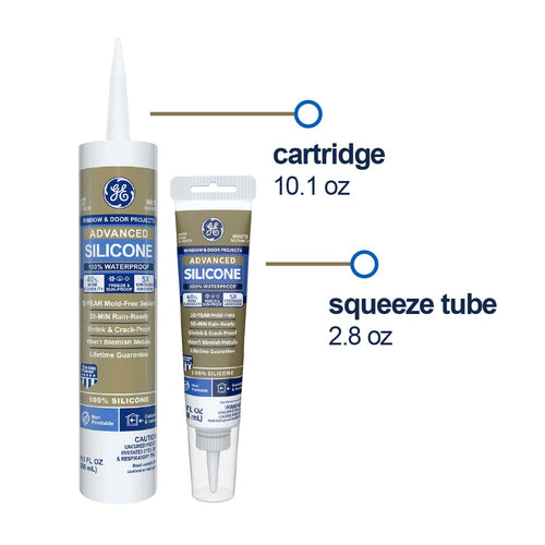 GE Sealants Advanced Silicone 2® Window & Door Sealant 10.1 Oz. White