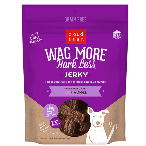 Cloud Star Wag More Bark Less Jerky: Duck & Apple Dog Treats