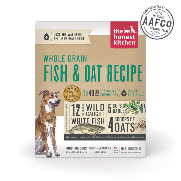 The Honest Kitchen Dehydrated Whole Grain Fish & Oat Recipe Dog Food (10-lb, Makes 40 lbs of food)